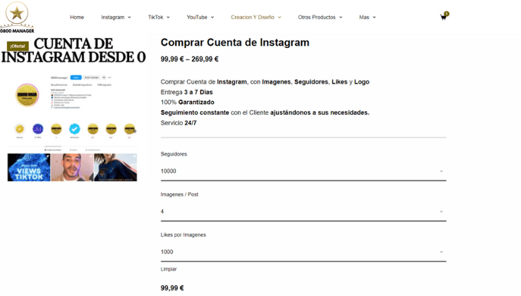 comprar una cuenta de instagram