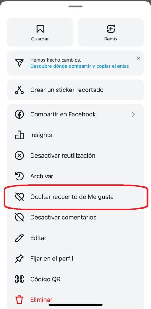 Como ocultar recuentos de me gusta en Instagram